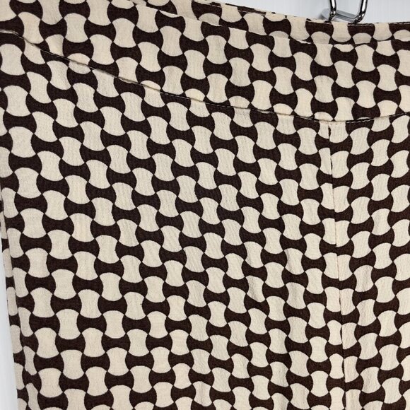 NOBODY'S CHILD Fearne Cotton Brown Cream Geo Print Wide Leg Cora Trousers Size 4 - Picture 6 of 9